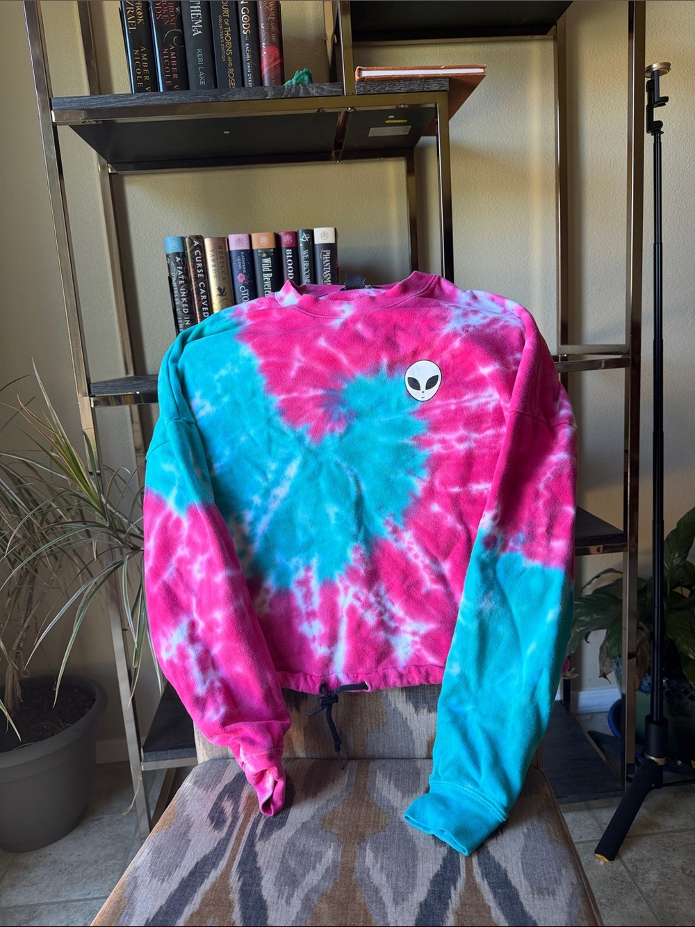 A.Lab Kids Tie-Dye Alien Sweatshirt - Pink & Teal